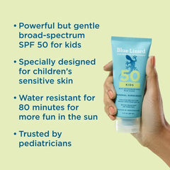 Blue Lizard Kids' Sunscreen Lotion - SPF 50 - 3 fl oz: Whole Body, Paraben-Free, Vegan, Contains Zinc Oxide