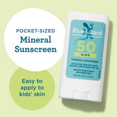 Blue Lizard Kids' Mineral Sunscreen Stick for Face and Body - SPF 50+ - 0.5 oz: Zinc Oxide, Vegan Formula, Paraben-Free